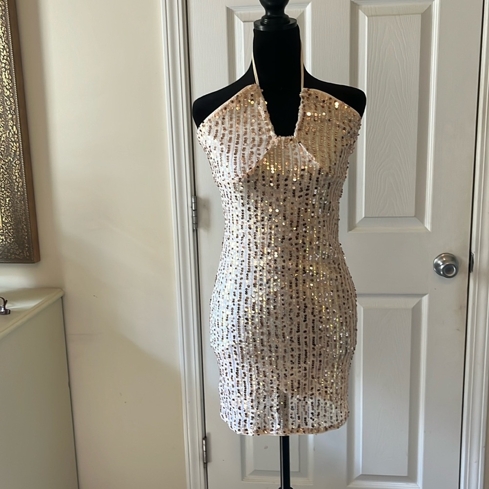IRIS Sequence, party dress size small